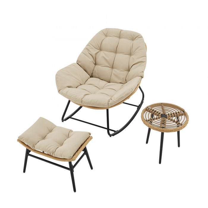 Benson Modern 3-Piece Lounge Chair Set in Cream
