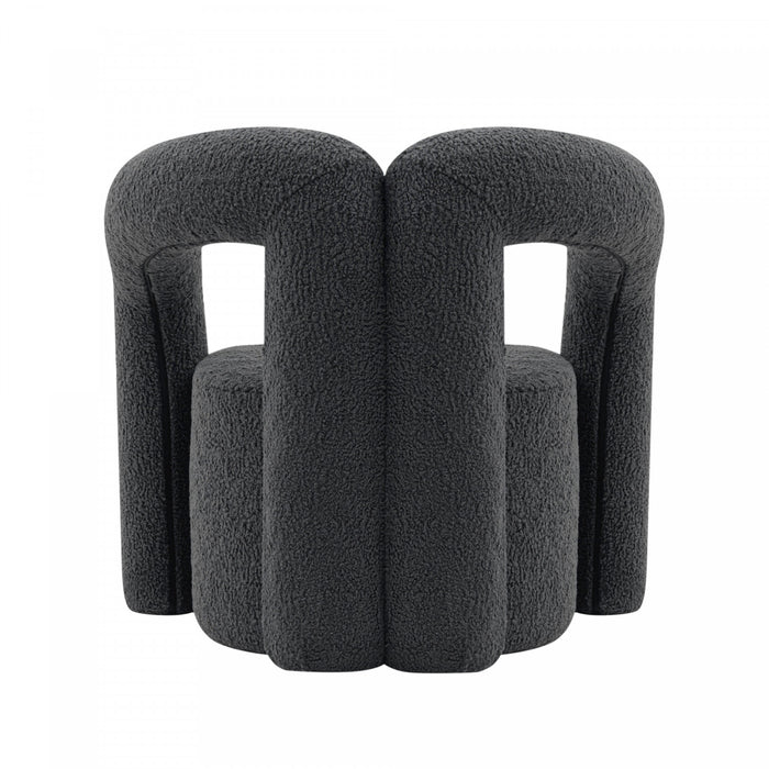 Darian Modern Boucle Lounge Chair in Black - Set of 2