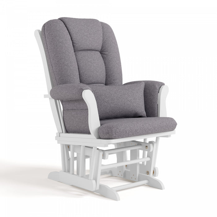 Storkcraft Tuscany Glider and Ottoman - White/Gray Swirl