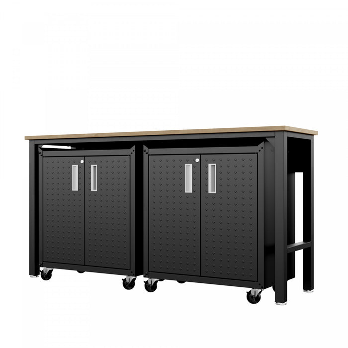 Fortress Modern 3-Piece Garage Set in Charcoal Gray Garage Storage