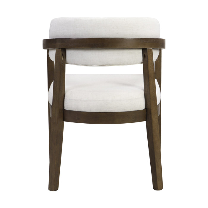 Sophia Dining Arm Chair with Rubberwood Frame Set of 2,Walnut Dining Chair