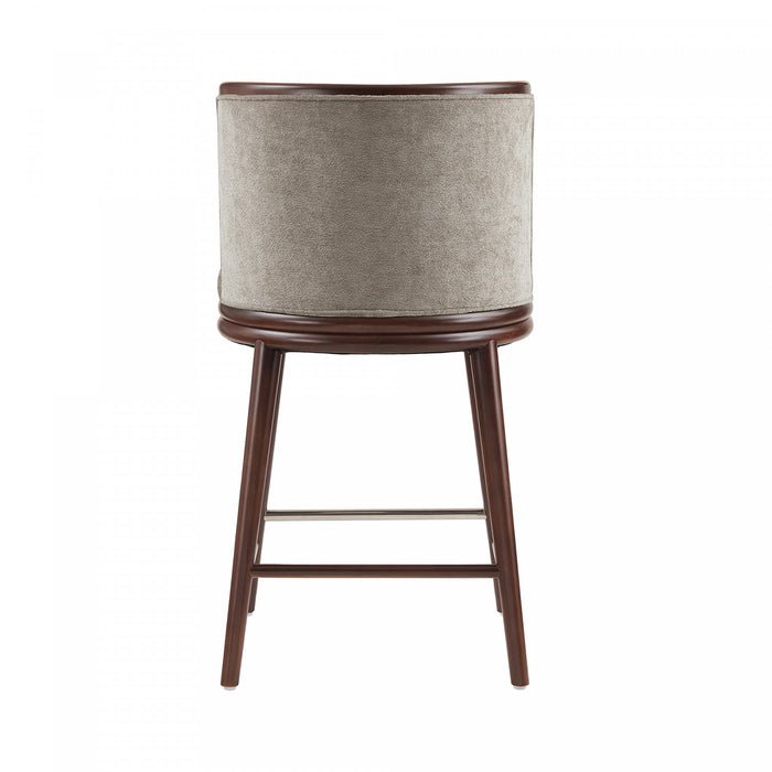 Evalyn Modern Wood Upholstered Counter Stool in Cream - Set of 2