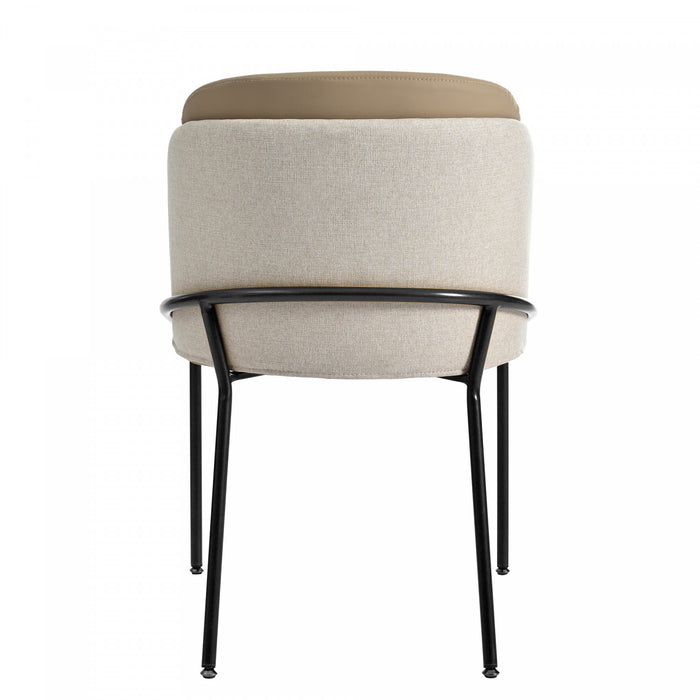 Olivia Set of 2 Modern Dining Chair with Slanted Legs and Adjustable Feet,Beige