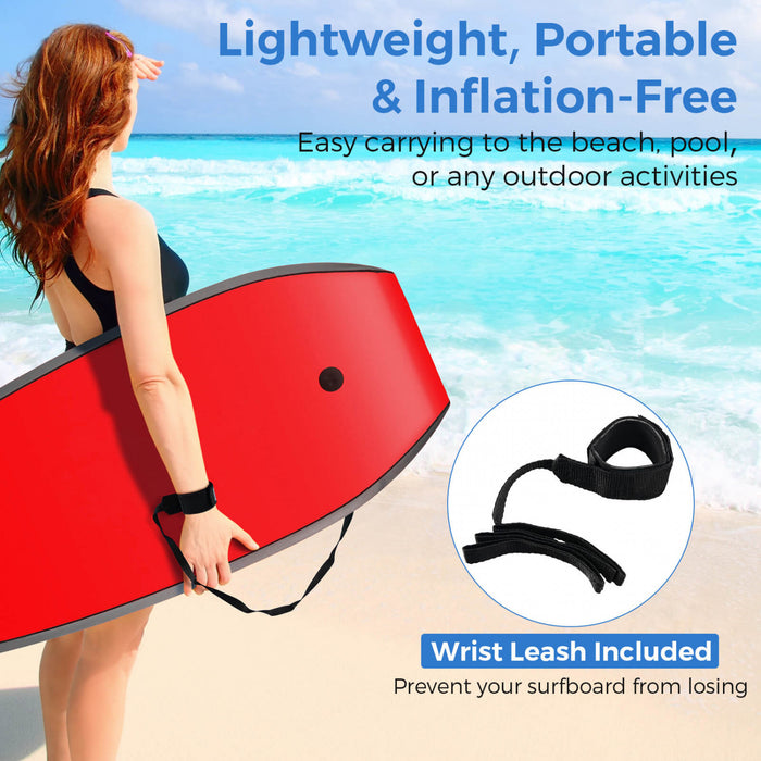 Costway 37\" Lightweight Body Board With Eps Core Xpe Deck Hdpe Bottom Crescent Tail Multi-color