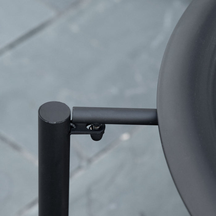 Outsunny 74cm Outdoor Fire Pit With Screen Cover And Storage Shelf, Wood Burning Fire Bowl With Poker For Patio, Backyard, Black