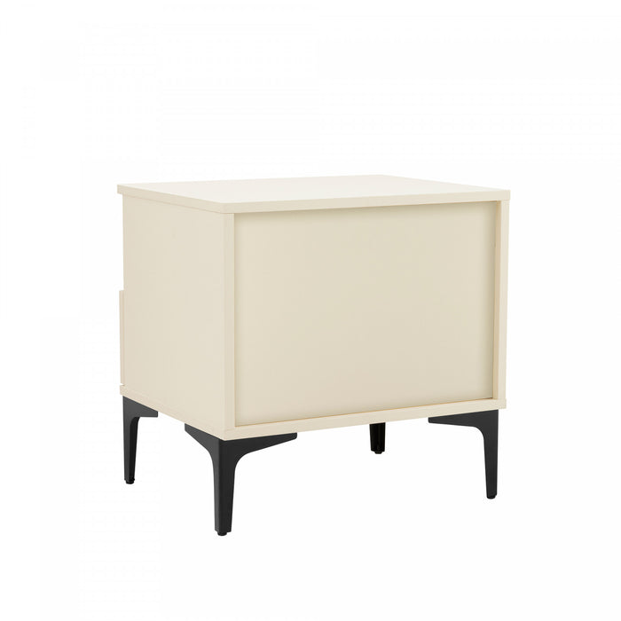 Amara Modern 20\" Nightstand in Cream and Light Oak (1-Drawer)