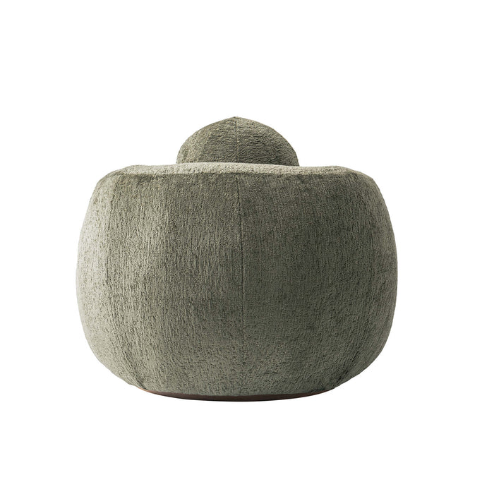 Tribeca Mid-Century Modern Chenille Lounge Chair in Olive Green