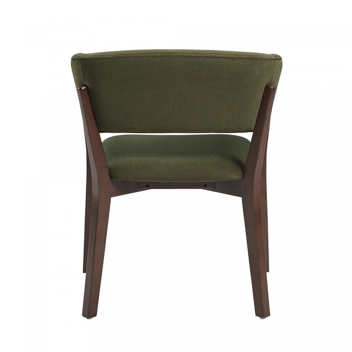Blake Modern Wood Faux Mohair Armchair in Green