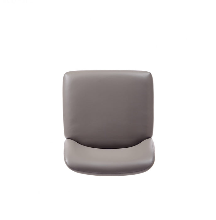 Serena Modern Metal Vegan Leather Dining Chair in Taupe - Set of 2