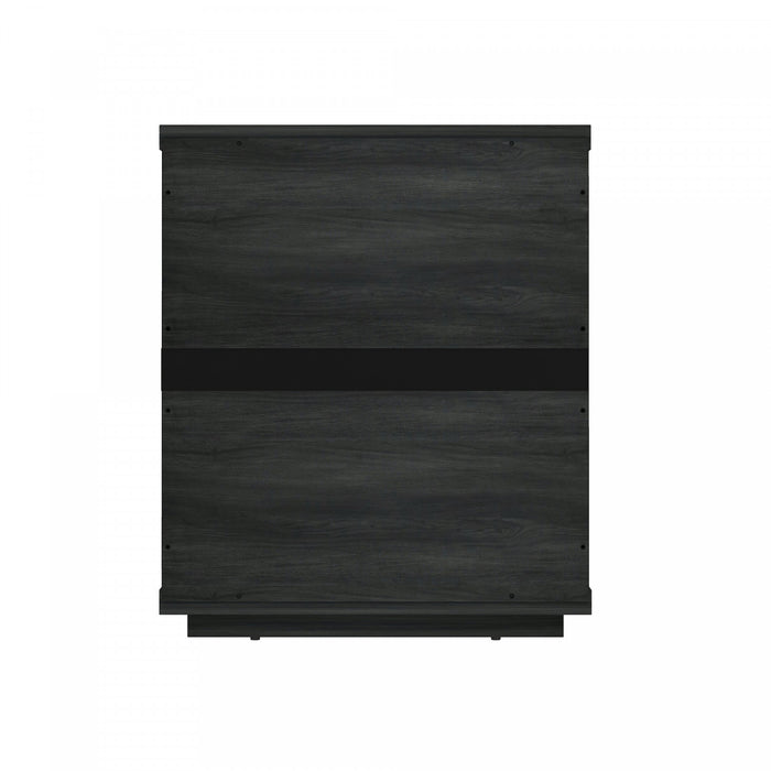 Evelyn Modern 20\" Nightstand in Charcoal Gray (3-Drawer) - Set of 2