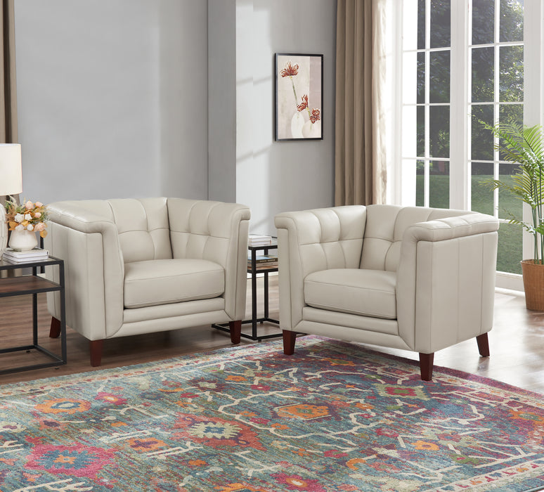 Hydeline Bodie Leather Chair - Vanilla