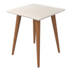 Manhattan Comfort Utopia 19.84\" High Square End Table with Splayed Wooden Legs - Off White & Maple Cream