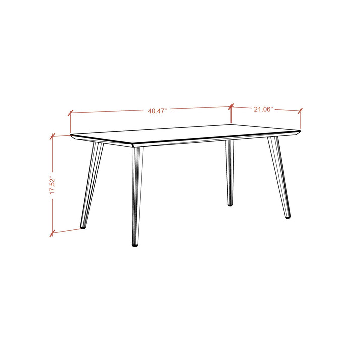 Manhattan Comfort Utopia 17.52\" High Rectangle Coffee Table with Splayed Legs - White Gloss