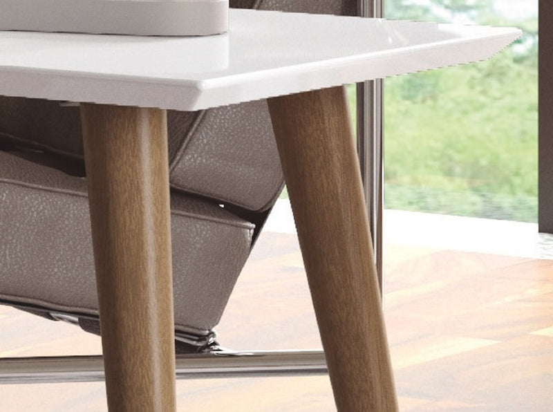 Manhattan Comfort Utopia 17.52\" High Rectangle Coffee Table with Splayed Legs - White Gloss