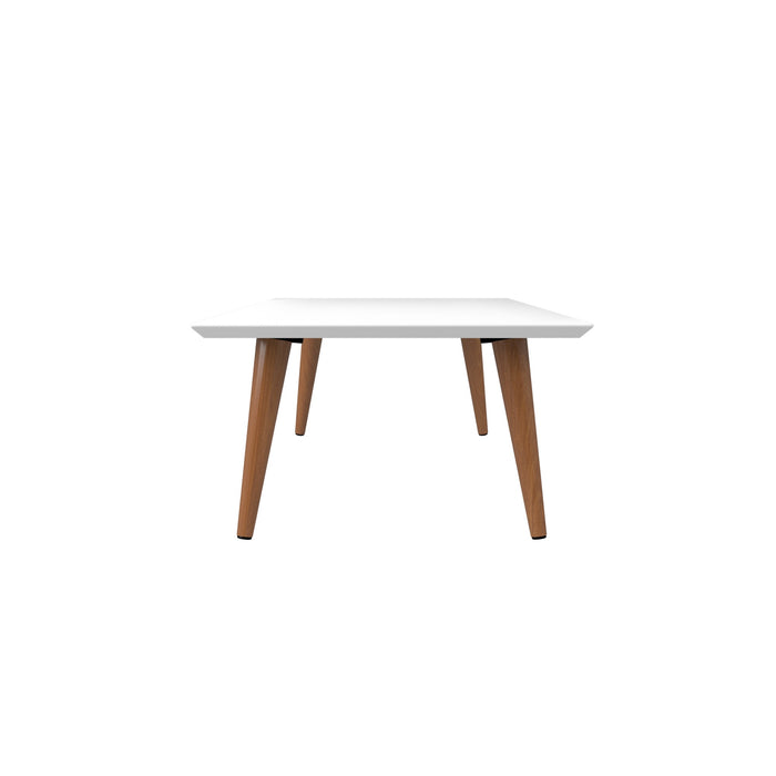 Manhattan Comfort Utopia 17.52\" High Rectangle Coffee Table with Splayed Legs - White Gloss
