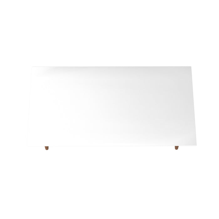 Manhattan Comfort Utopia 17.52\" High Rectangle Coffee Table with Splayed Legs - White Gloss