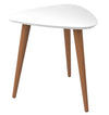 Manhattan Comfort Utopia 19.88\" High Triangle End Table with Splayed Wooden Legs - White Gloss
