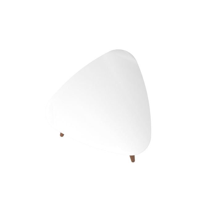 Manhattan Comfort Utopia 19.88\" High Triangle End Table with Splayed Wooden Legs - White Gloss