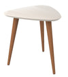Manhattan Comfort Utopia 19.88\" High Triangle End Table with Splayed Wooden Legs - Off White