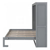 Evelyn Space-Saving Murphy Wall Bed with Foldable Cabinet Design,Queen Size,Grey Queen Bed | Evelyn Lit mural escamotable gain de place Murphy avec design d’armoire pliable, taille Queen, gris