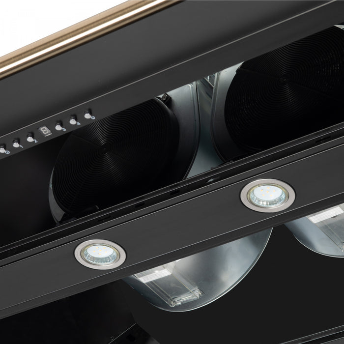 Forno Aria 48 Inch Wall-Mounted Black Range Hood-FRHWM5095-48BLK