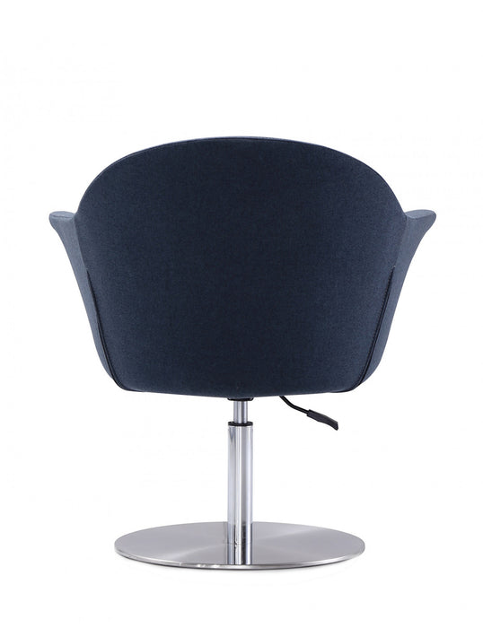 Voyager Modern Woven Blend Swivel Lounge Chair in Smokey Blue - Set of 2