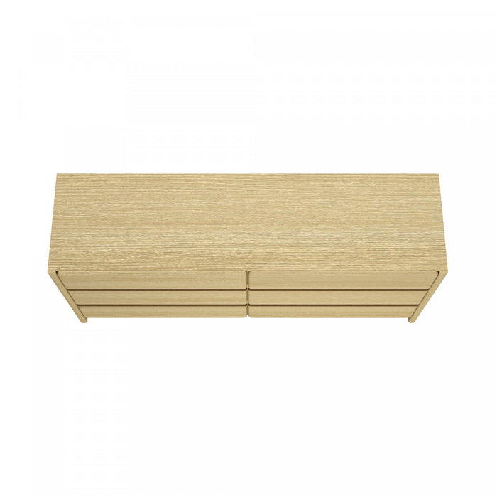 Linda Modern 72\" Dresser in Natural Oak (6-Drawer)