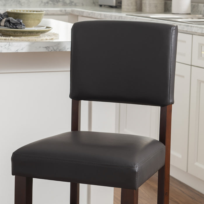Monaco Faux Leather Counter-Height Stool - Espresso