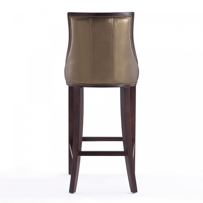 Fifth Avenue Traditional Wood Upholstered Barstool in Bronze - Set of 2
