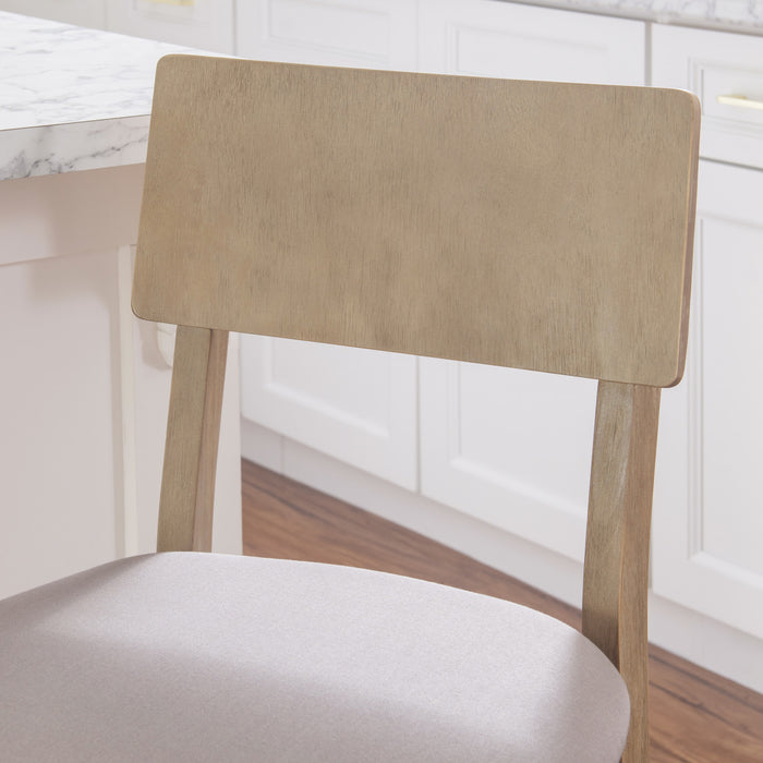 Jorissen Linen-Look Fabric Counter-Height Stool - Grey
