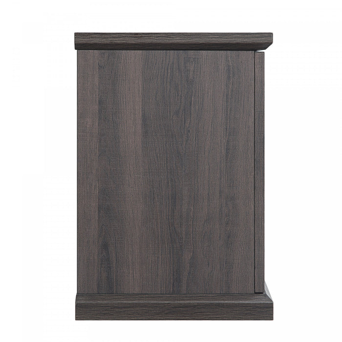 Franklin Modern Farmhouse 2-Piece Electric Fireplace in Black and Brown