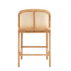 Tatti Rubber Wood Counter Stools with Cane Back Set of 4,Beige | Tatti – Lot de 4 tabourets de comptoir en bois d’hevea avec dossier en cannage, couleur beige