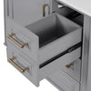 Emerson 30 Inch Bathroom Vanity with Ceramic Sink and Three Drawers, Grey | Emerson Meuble de salle de bain 30 pouces avec vasque en ceramique et trois tiroirs, Gris