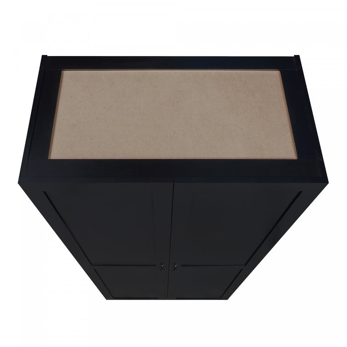 Cornelia Modern 30\" Storage Cabinet in Black (4-Shelf)