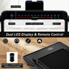 Superfit 2.25hp 2 In 1 Dual Display Folding Treadmill Jogging Machine W/app Control Black