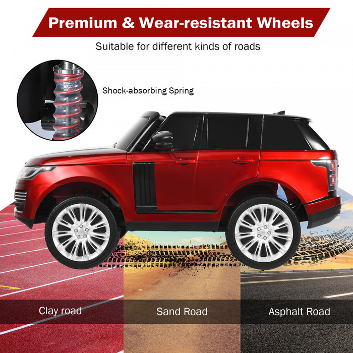 Costway 2*12v 2-seater Licensed Land Rover Kids Ride On Car 4wd W/ Remote Surface Painting Red