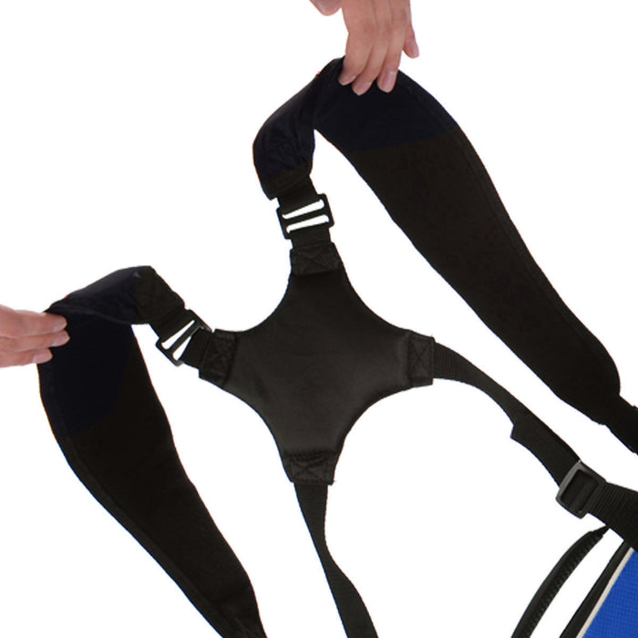 Costway Golf Stand Cart Bag Club W/6 Way Divider Carry Organizer Pockets Storage Blue