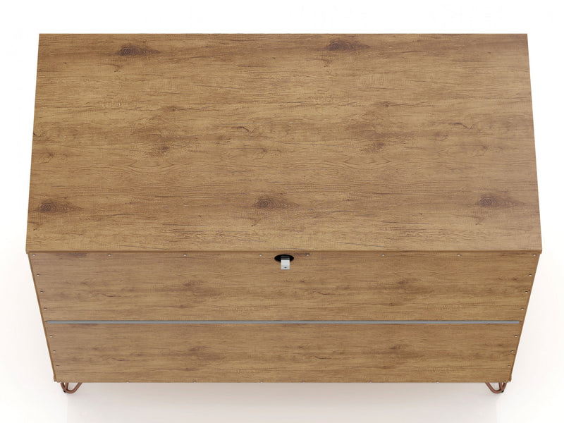 Rockefeller Mid-Century Modern 35\" Dresser in Gray (3-Drawer) - Set of 2
