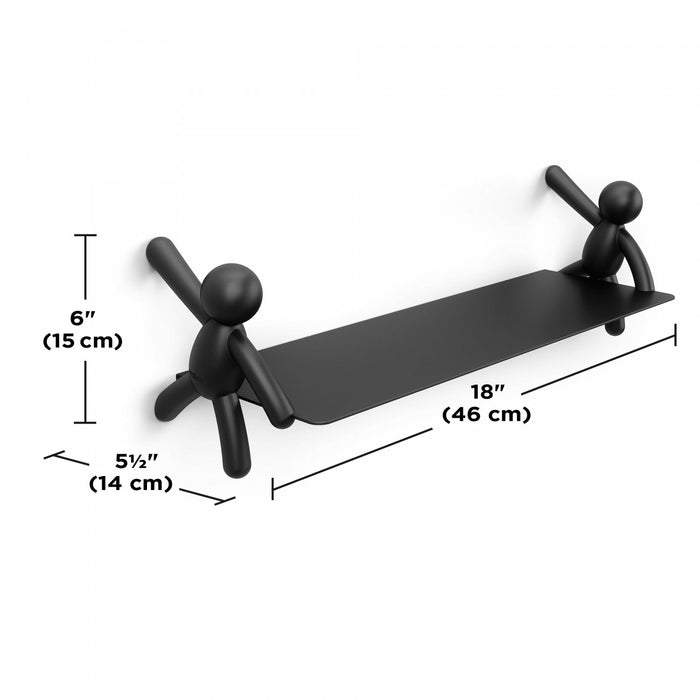 Umbra Modern Steel Buddy Floating Wall Shelf - Black