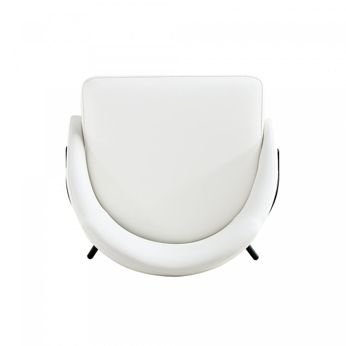 Gracie Modern Vegan Leather Metal Dining Chair in White and Black - Set of 4