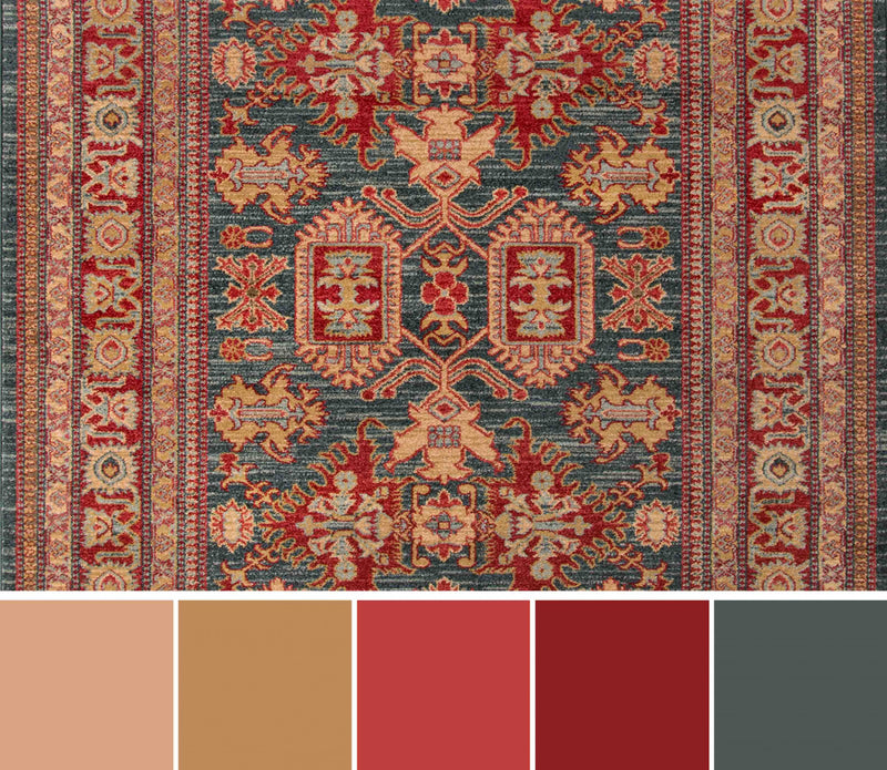 Lena Traditional 2'3\" x 7'6\" Runner Rug in Blue Indoor Area Rug