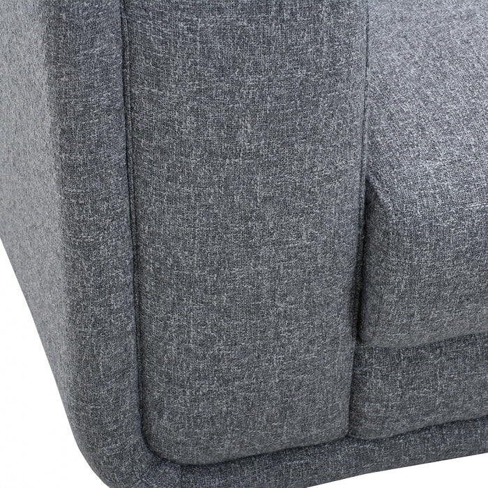 Caden 83 in. Textured Weave Fabric Sofa with Block Arms and Wood Legs - Grey