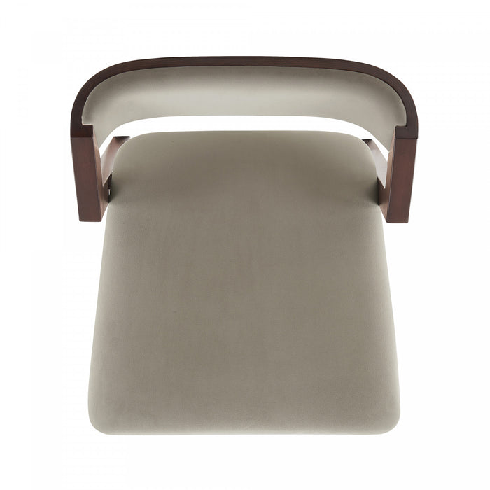 Patricia Modern Wood Upholstered Counter Stool in Linen Bar Stool