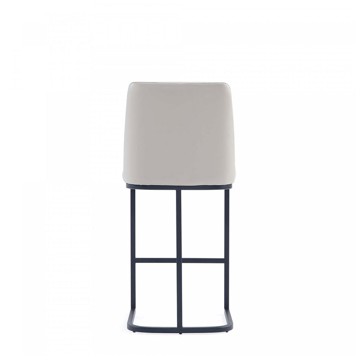 Serena Modern Metal Upholstered Counter Stool in Light Gray - Set of 3 Bar Stool