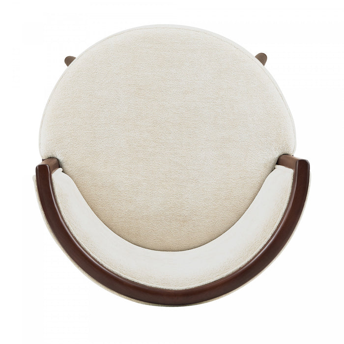 Evalyn Modern Wood Upholstered Counter Stool in Cream - Set of 2