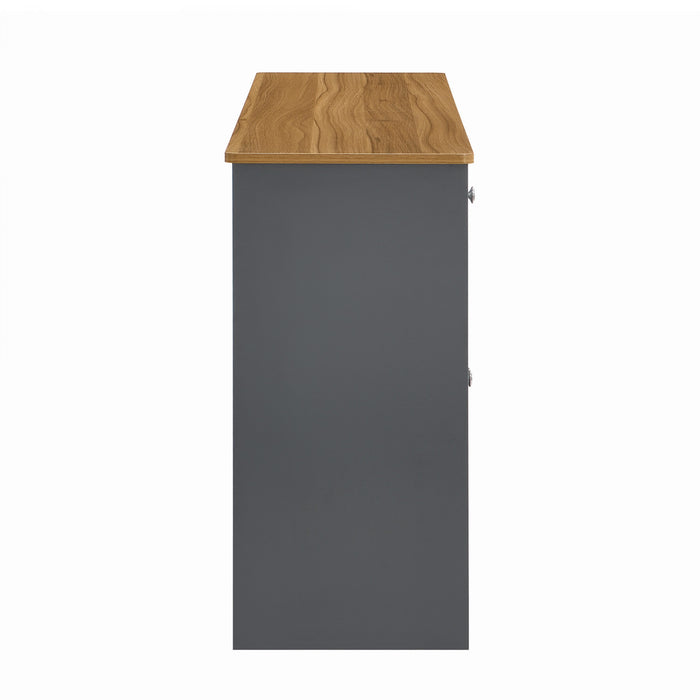 Grace 55.1\" Rustic Wood Buffet Cabinet with Doors and Drawers,Grey Accent Cabinet