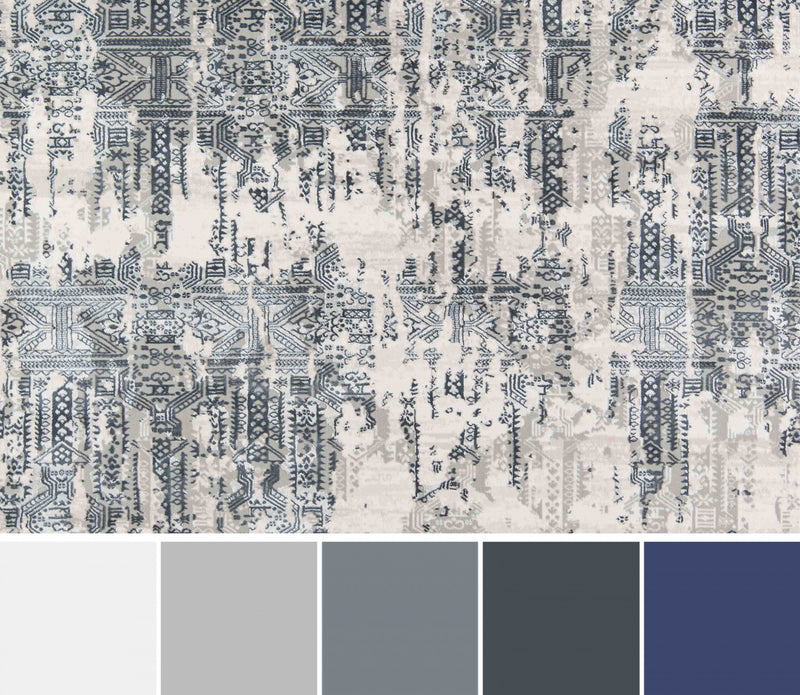 Claudia Traditional 8'11\" x 12'6\" Area Rug in Grey Indoor Area Rug