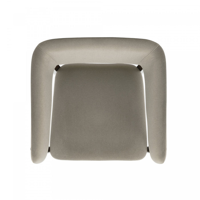 Blake Modern Faux Mohair Wood Armchair in Linen - Set of 2 Dining Chair