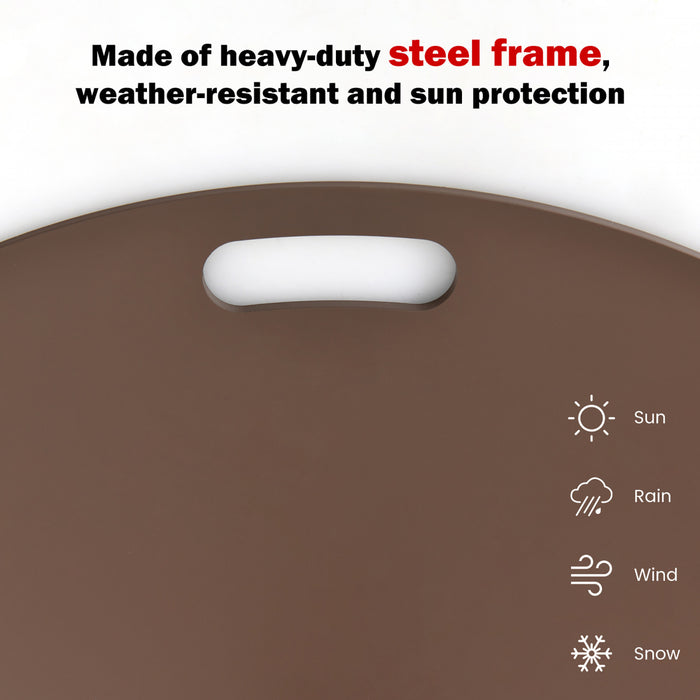 Costway 9ft Patio Umbrella Outdoor W/ 50 LBS Round Umbrella Stand W/ Wheels