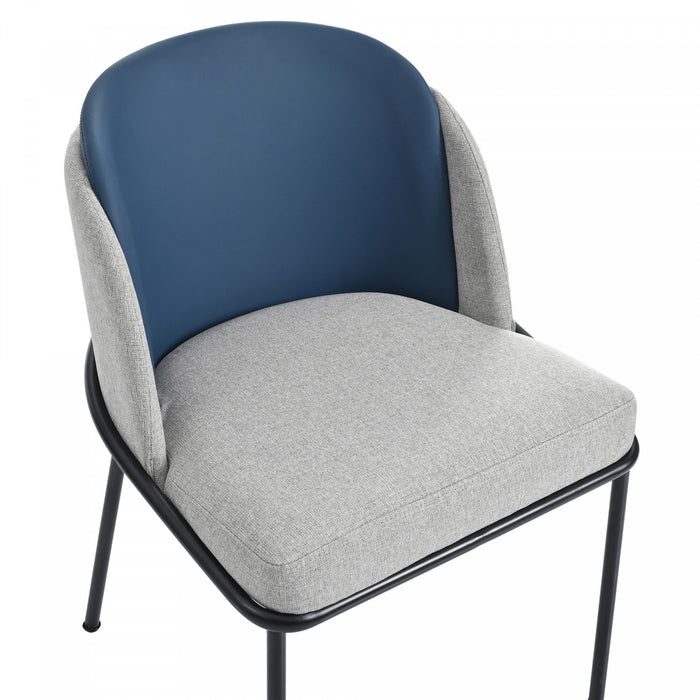 Olivia Set of 2 Modern Dining Chair with Slanted Legs and Adjustable Feet,Blue&Gray